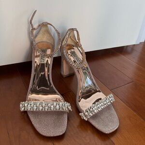 Badgley Mischka Sparkling Rose Gold Heels